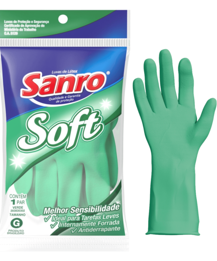 LUVA FORRADA VERDE SANRO SOFT P