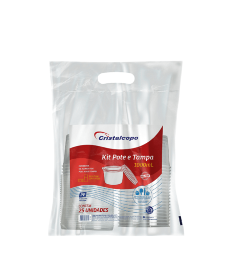 POTE RETAN C/TAMPA 1000ML CRISTAL PP 25UN