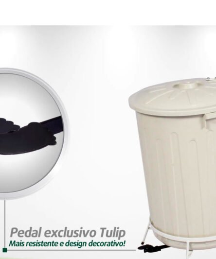 LIXEIRA COM SUPORTE 40 LT BRANCO TULIP