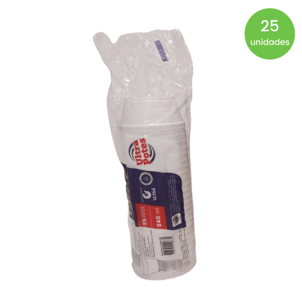 POTE ISOPOR 240 ML ULTRA PACOTE COM 25 UN