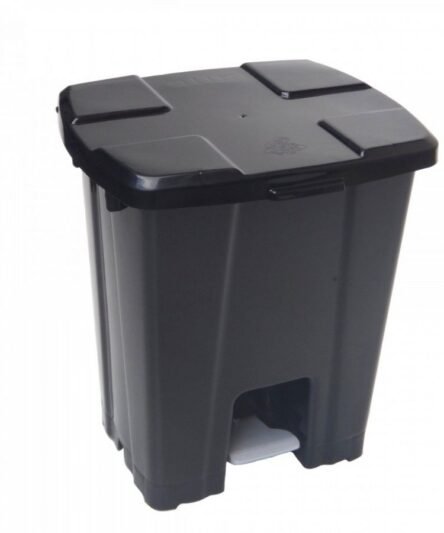 LIXEIRA QUADRADA COM PEDAL  25L TULIP PRETA