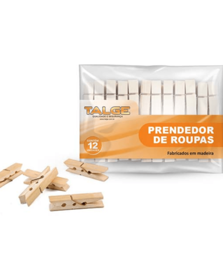 PREDENDOR P/ROUPA MADEIRA TALGE C/12