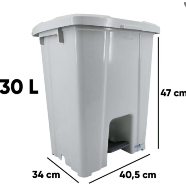 LIXEIRA QUADRADA COM PEDAL  30L TULIP BRANCA