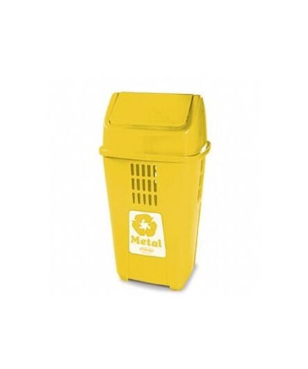LIXEIRA 50L AMARELO  PLASVALE REF METAL