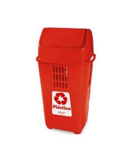 LIXEIRA 50L VERMELHA PLASVALE REF PLASTICO