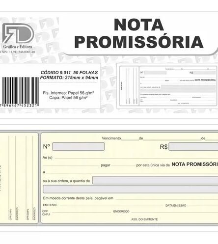 NOTA PROMISSORIA C/ 50 FOLHAS  REF 9011
