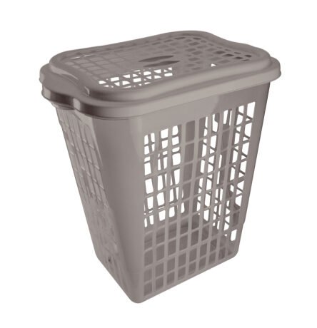 CESTO TELADO RETANGULAR 46L CINZA  REF 128