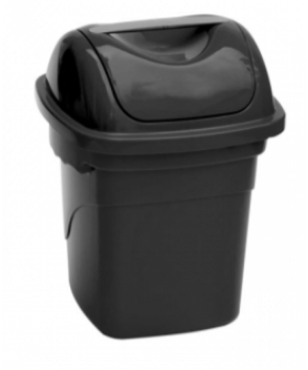 LIXEIRA BASCULANTE 10L  PRETA  REF 1241 PLASVALE