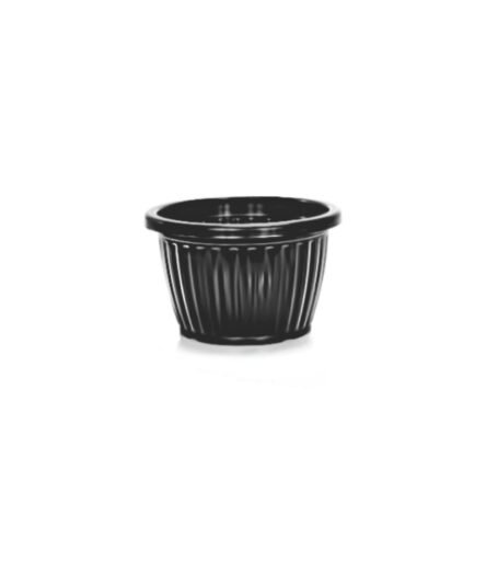 VASO REDONDO CANELADO PRETO 1,2L REF 2602