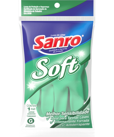 LUVA VERDE FORRADA SANRO SOFT G