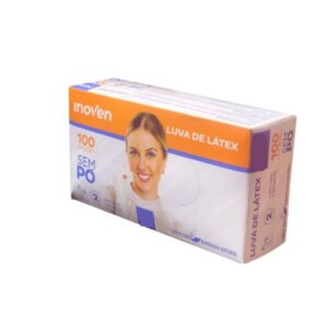 LUVA LATEX M S/PO C/100 INOVEN