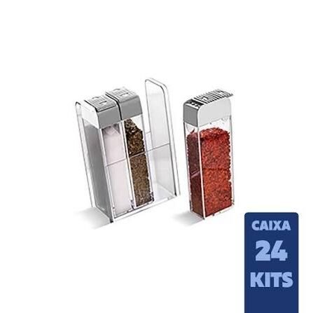 KIT 3 PORTA CONDIMENTOS PLASVALE